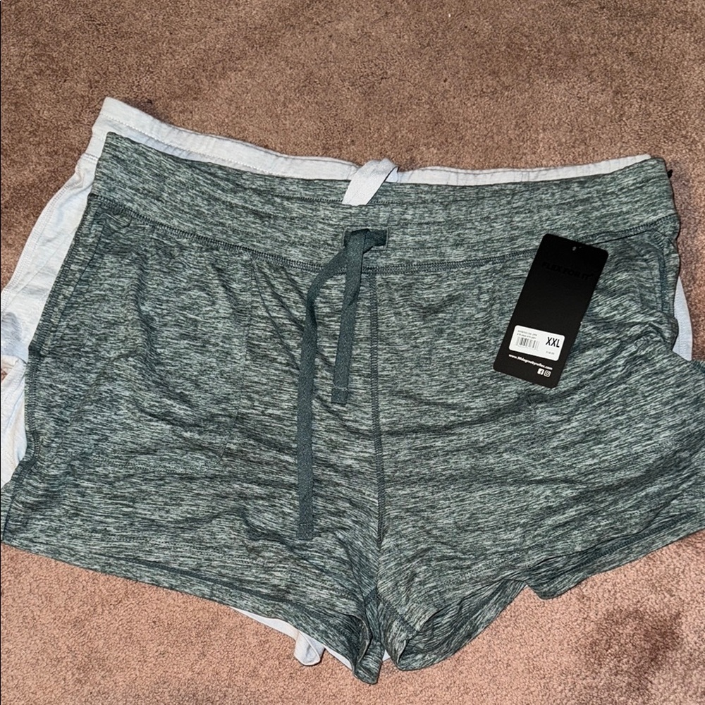 90 degree by reflex NEW Women's Heather Gray Shorts 2 Pairs XXL